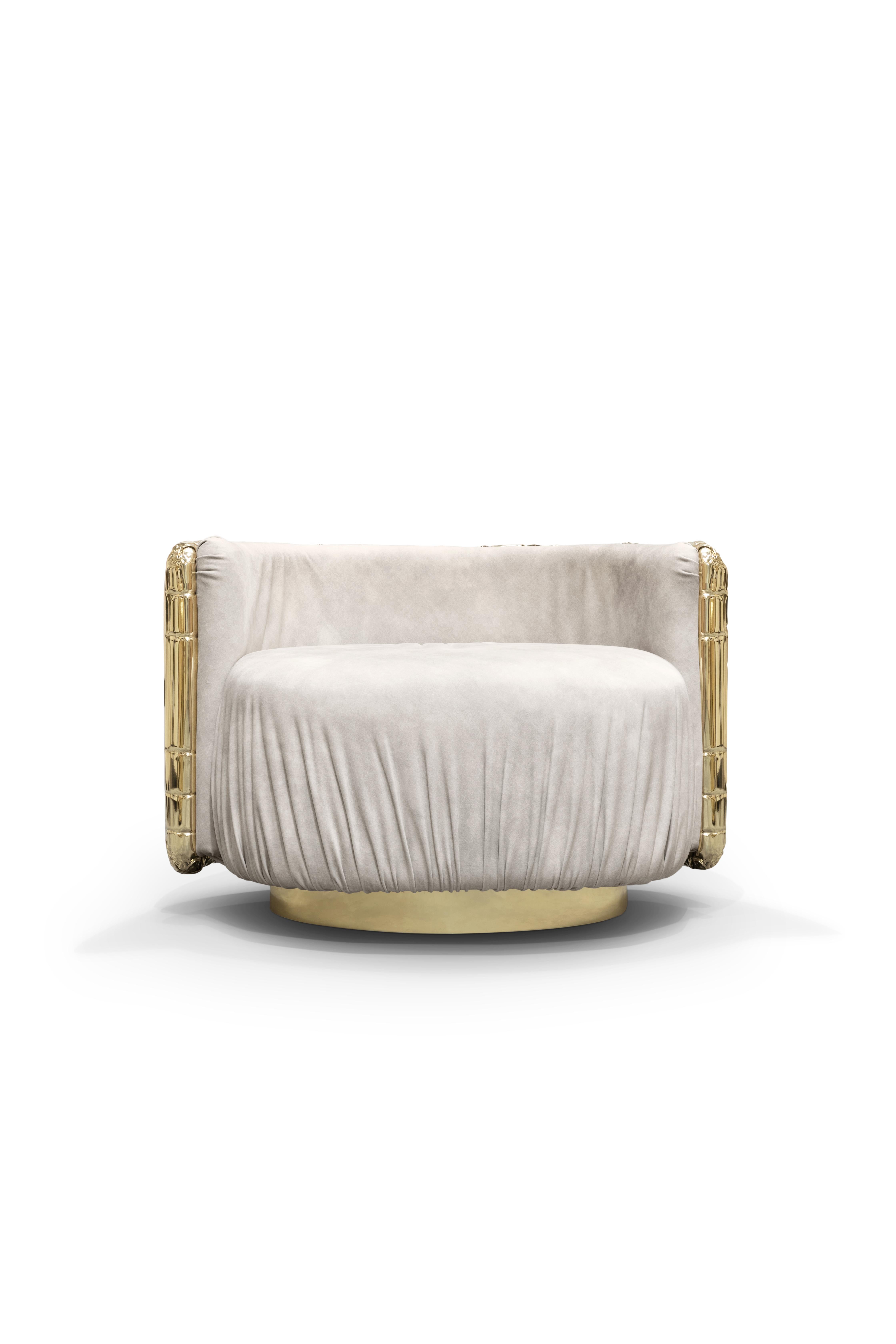The sumptuous Imperfectio Armchair is the expression of imperfect aesthetic and the appeal of authentic art that is truer to life. An accent armchair that praises artisanal work as the ultimate form of art that is quite intentionally imperfect.