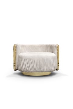 Runder Sessel Imperfectio – handgefertigtes Messingholz und Polsterung – Boca do Lobo