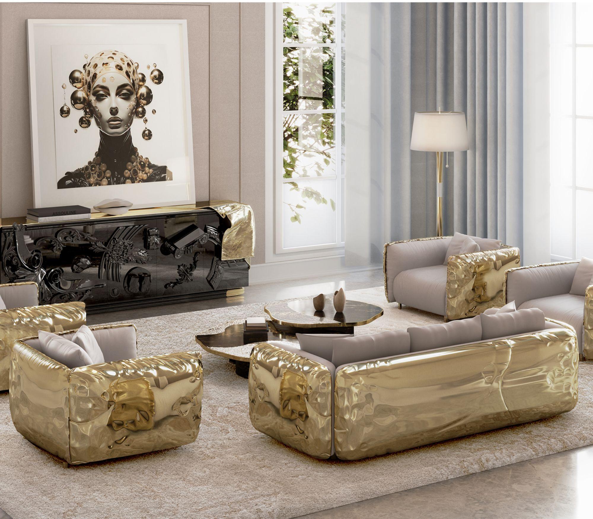 Imperfectio-Sofa – handgefertigtes Messingholz und Polsterung aus Messing – Boca do Lobo im Angebot 7