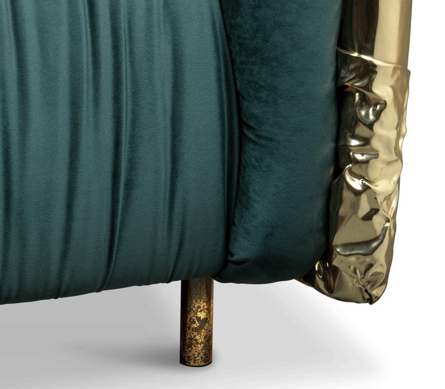 Imperfectio Sofa with Hand-Hammered Brass and Cream Fabric by Boca do Lobo For Sale 4