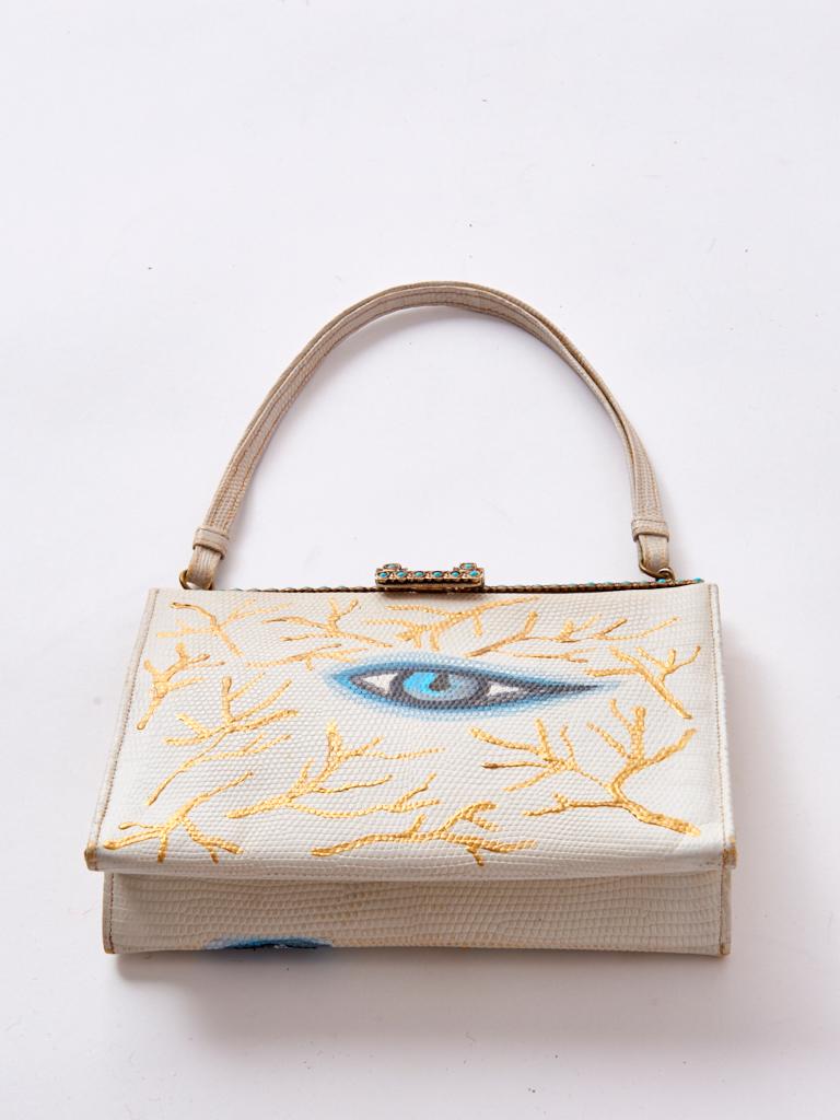 Women's Imperfectly Perfect by Rebecca Moses Hand Painted Lizard Frame Bag