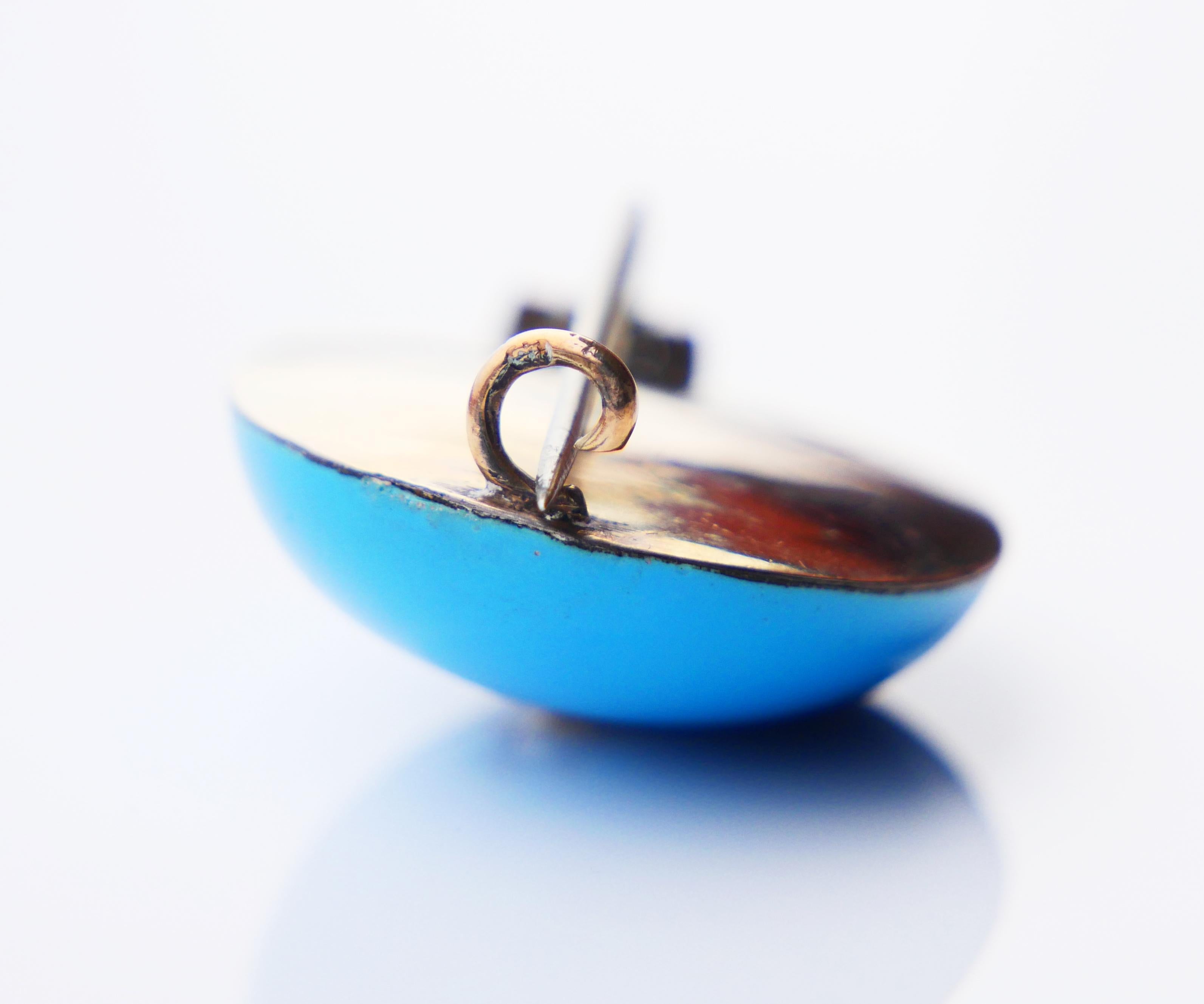 Imperial Austrian-Hungarian Brooch Seed Pearl Blue Enamel 830 Gilt Silver /9.1gr For Sale 2
