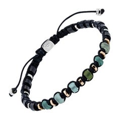 Imperial Bracelet with Macramé, Roman Glass and Sterling Silver, Size M