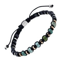 Imperial Bracelet with Macramé, Roman Glass and Sterling Silver, Size S