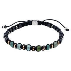 Bracciale Imperiale con Macramè, vetro romano e argento, taglia XS