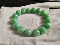Imperial Burmese A-Jade Beaded Bracelet (MADE IN JAPAN) 12mm Each x 16 beads