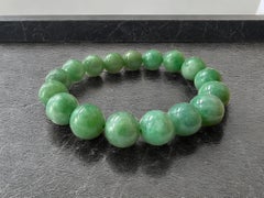 Imperial Burmese A-Jade Beaded Bracelet (MADE IN JAPAN) 12mm Each x 17 beads