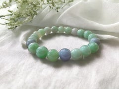 Imperial Burmese A-Jade Beaded Bracelet (MADE IN JAPAN) 9.5mm Each x 21 beads