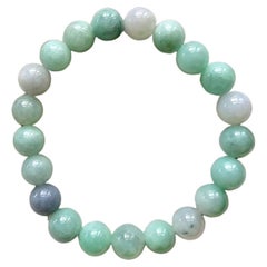 Bracelet perlé impérial birman A-jade (fabriqué en Japon) 9,5 mm chacun x 21 perles