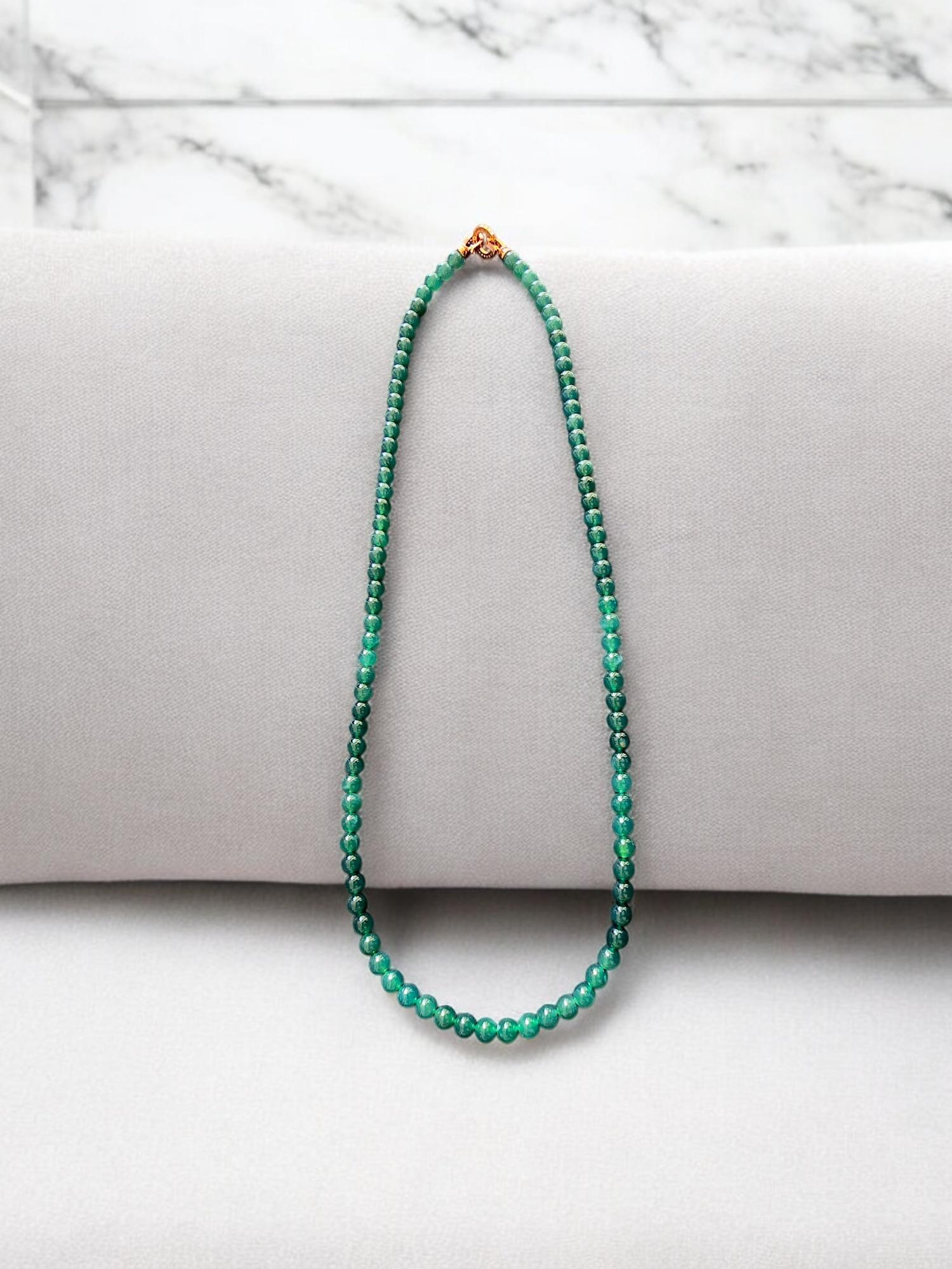 Imperial Burmese Certified A-Jade Beaded Long Necklace with Sterling Silver For Sale 1