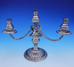 Imperial by Camusso Peruanischer Sterling Silber Kandelaber Paar mit 3 Lichtern