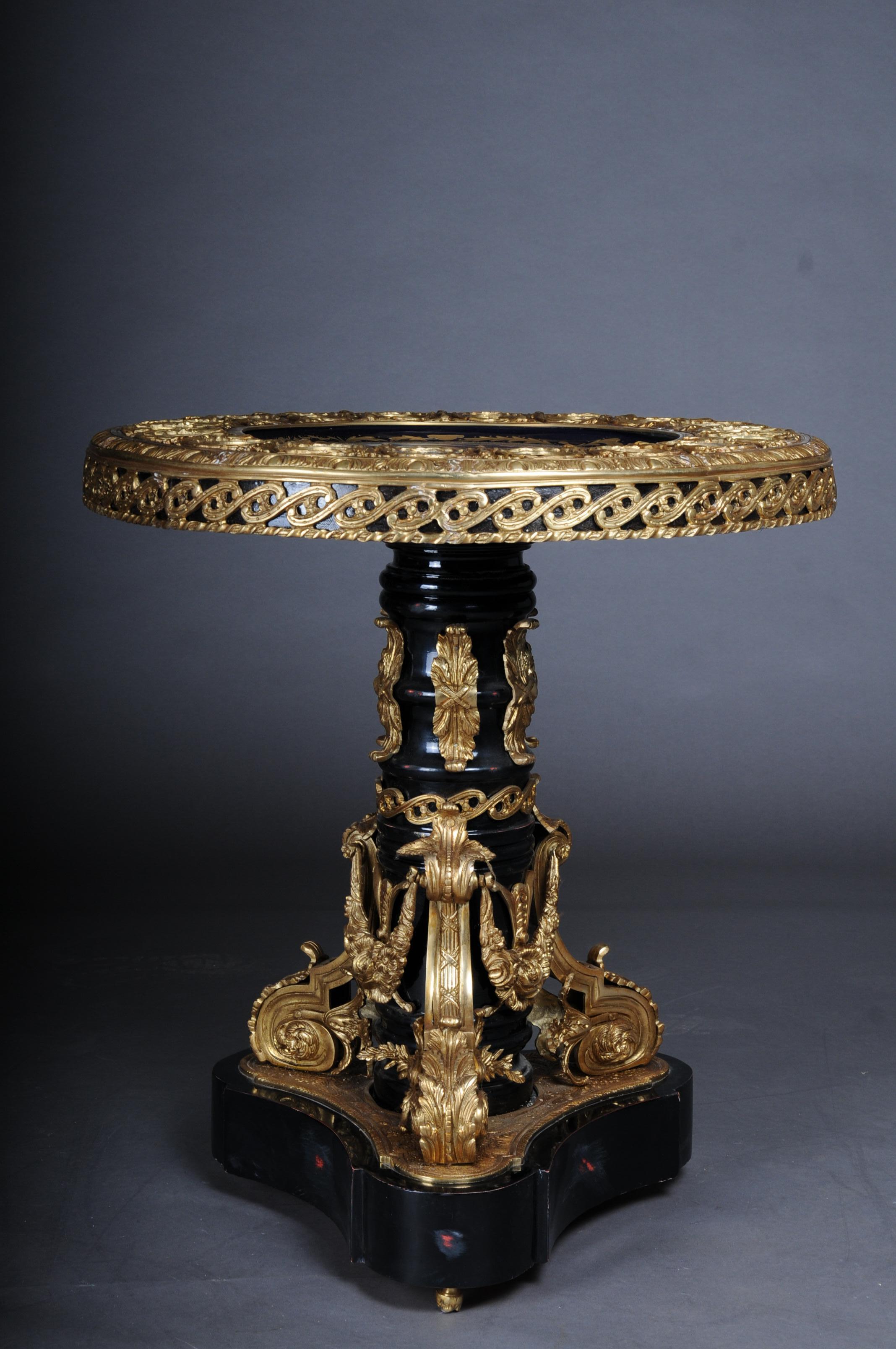 Painted Imperial Center Table, Frame and Top Mount in Porcelain with Sevres Style Bronze For Sale