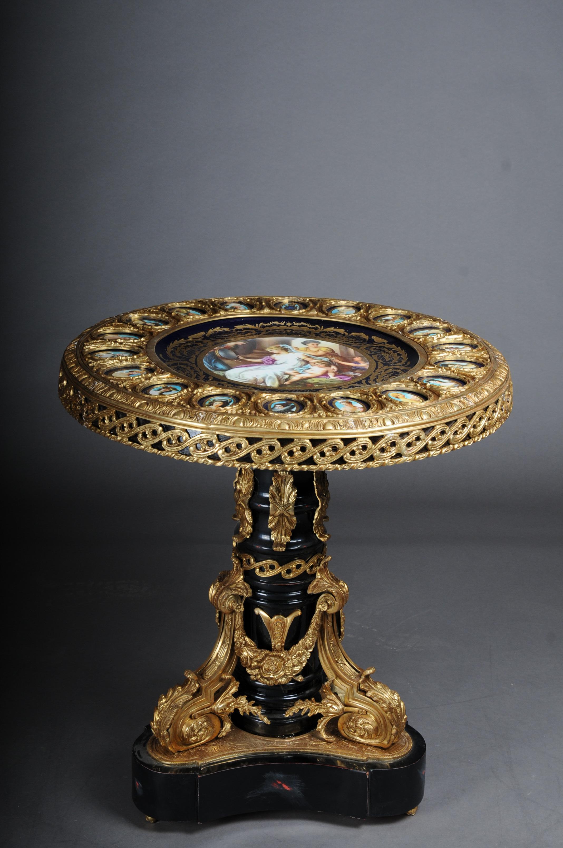 Imperial Center Table, Frame and Top Mount in Porcelain with Sevres Style Bronze In Good Condition For Sale In Berlin, DE