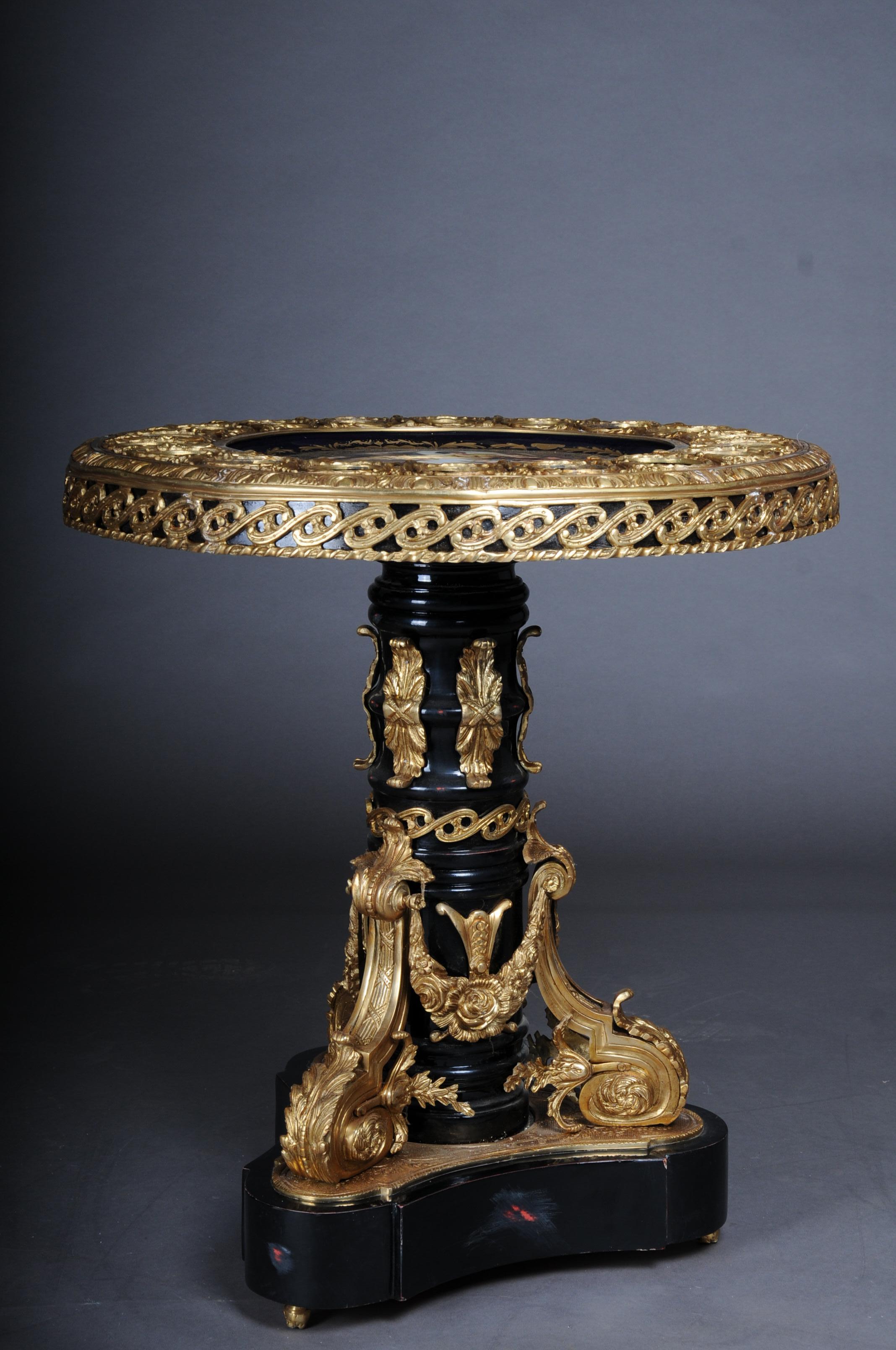 20th Century Imperial Center Table, Frame and Top Mount in Porcelain with Sevres Style Bronze For Sale