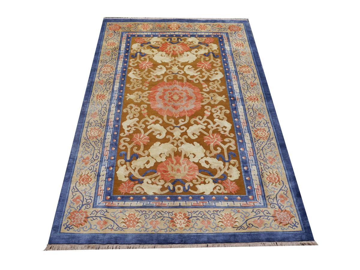Imperial Chinese Design Rug Wool and Silk For Sale 11
