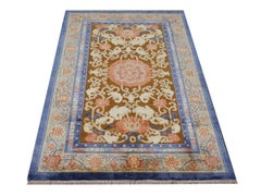 Imperial Chinese Design Rug Wool and Silk