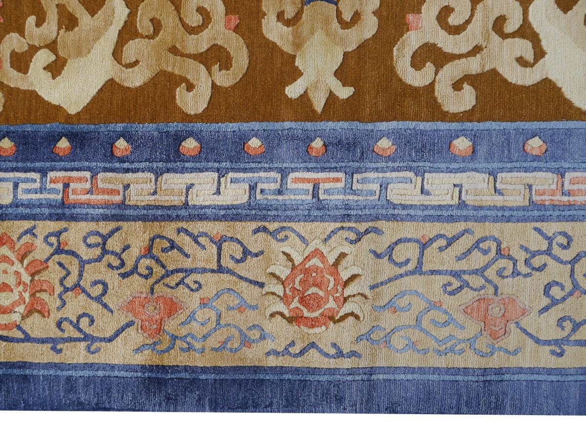 Imperialer chinesischer Designteppich Wolle und Seide (21. Jahrhundert und zeitgenössisch) im Angebot