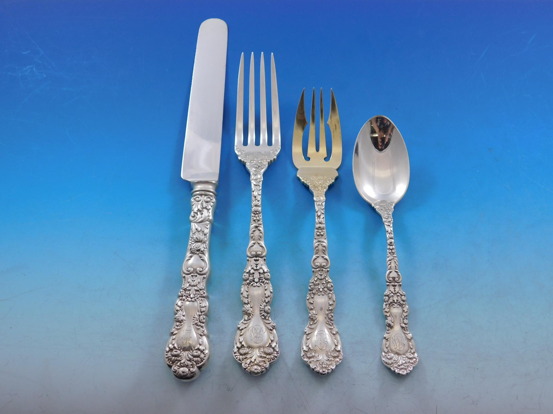 Imperial Chrysanthemum by Gorham Sterling Silver Flatware Set Service 162 Pieces In Excellent Condition In Big Bend, WI