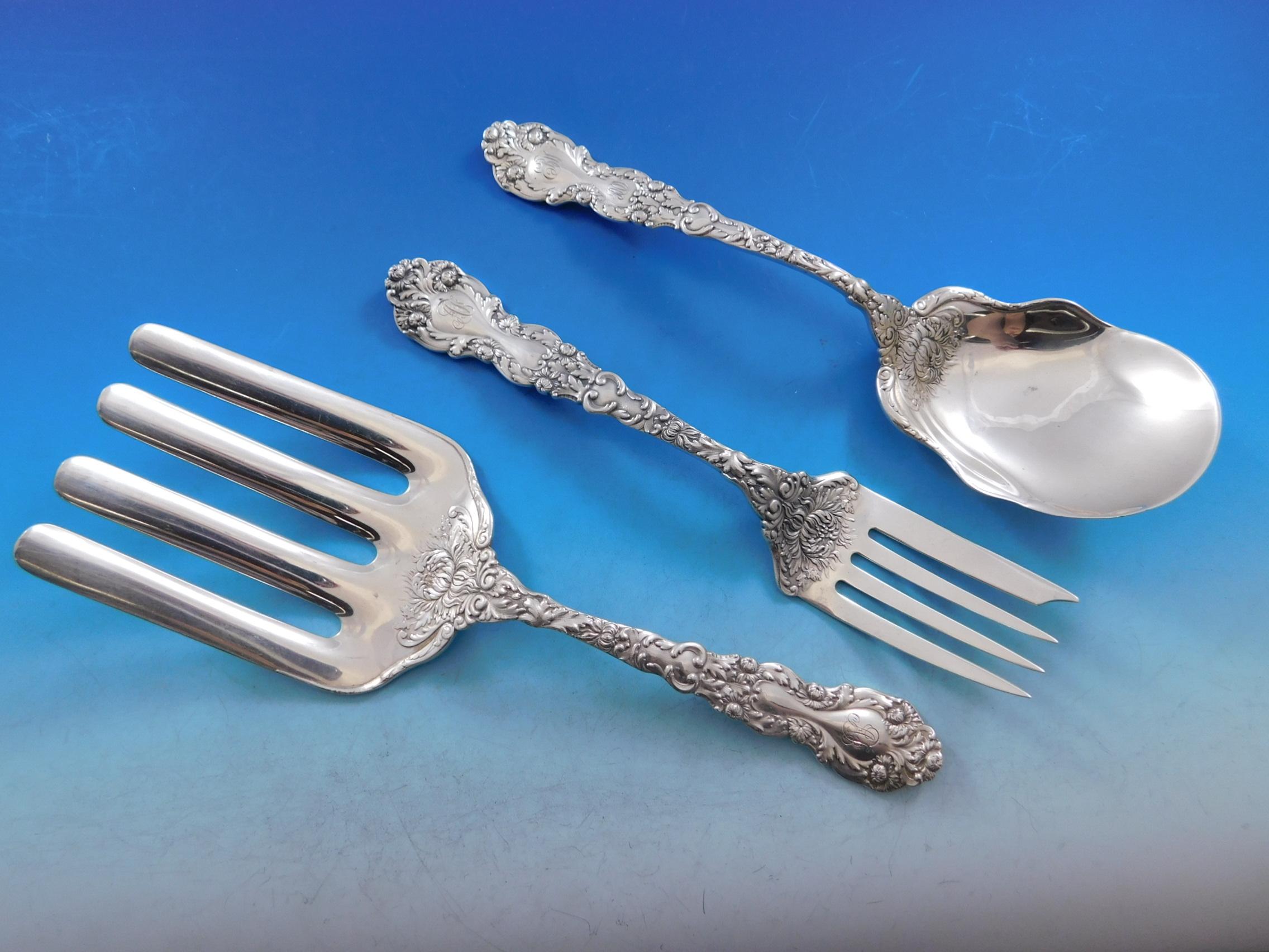 Imperial Chrysanthemum by Gorham Sterling Silver Flatware Set Service 162 Pieces 4