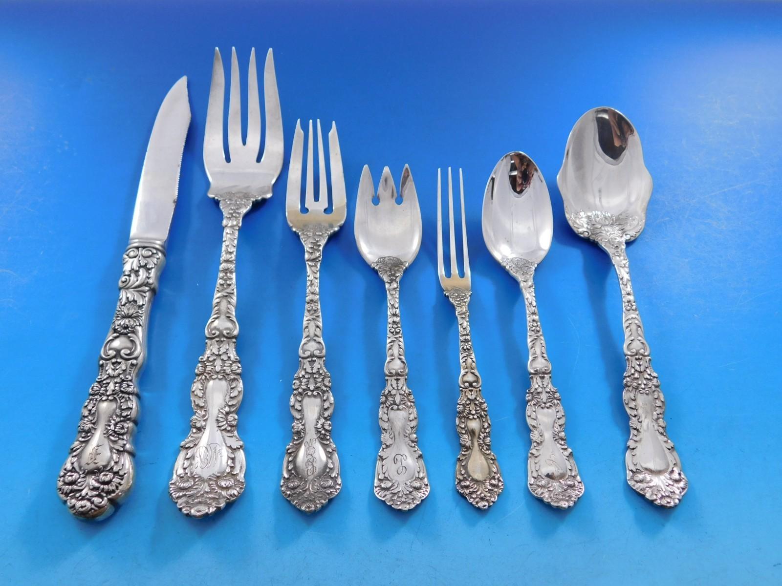 Imperial Chrysanthemum Gorham Set di posate in argento sterling per 8 persone 168 pezzi in vendita 10