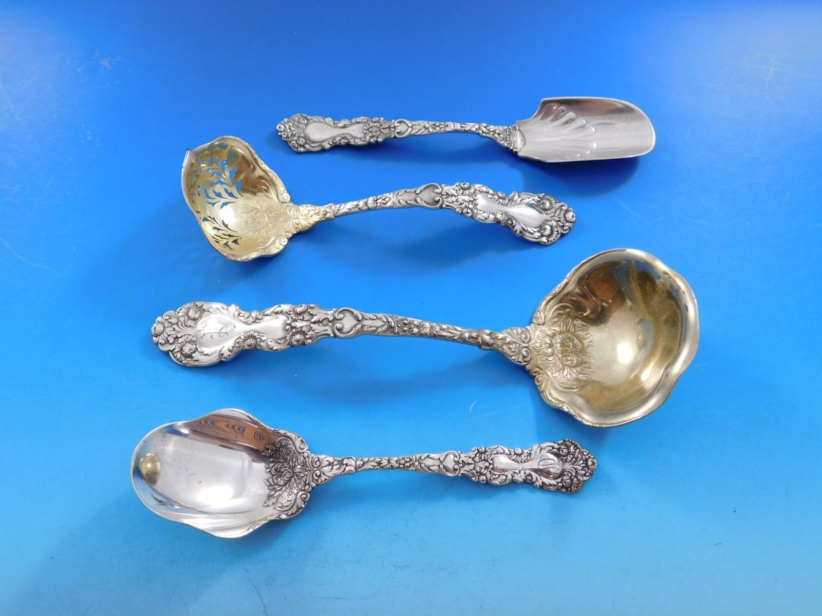 Argento 925 Imperial Chrysanthemum Gorham Set di posate in argento sterling per 8 persone 168 pezzi in vendita