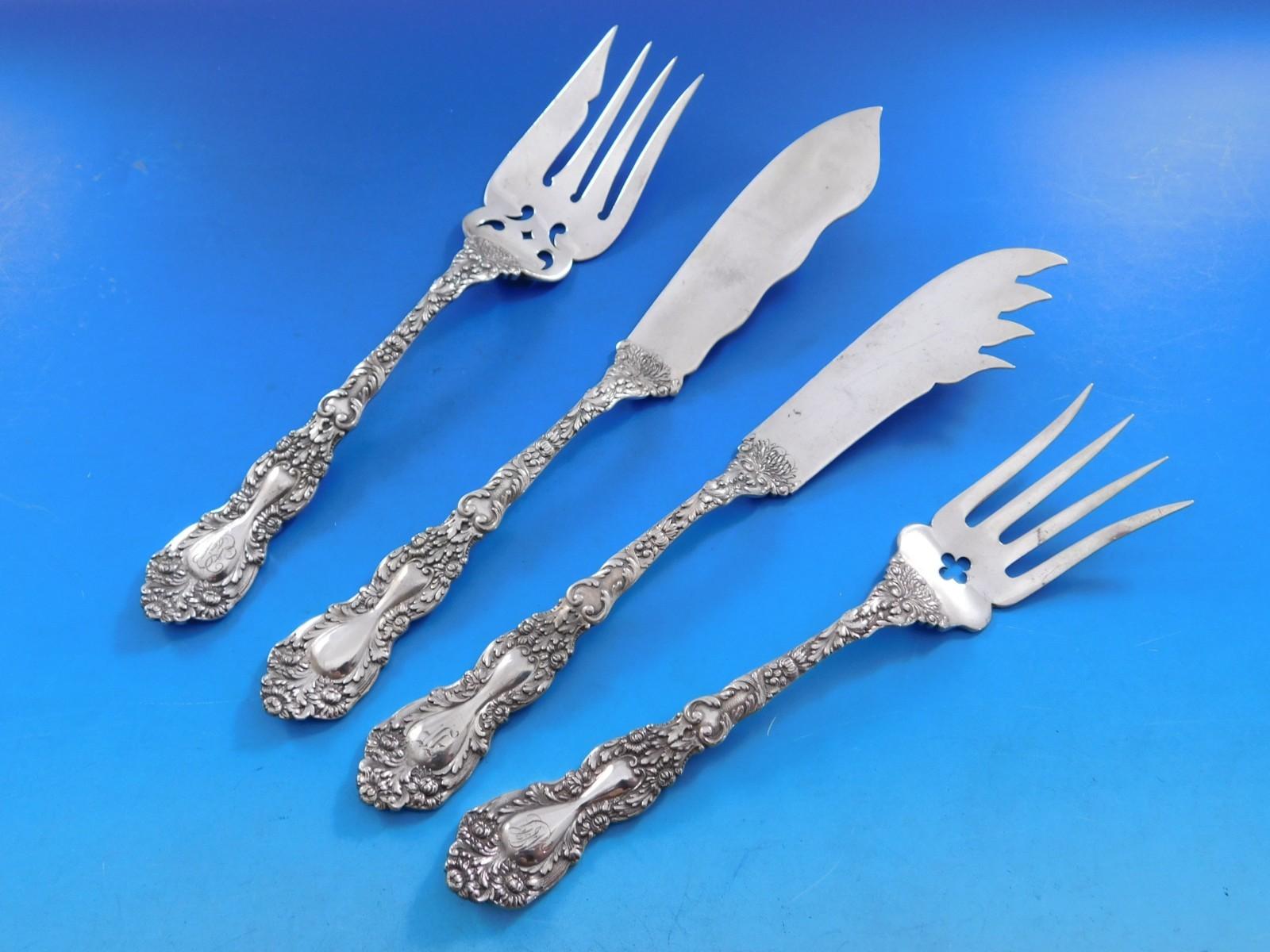 Imperial Chrysanthemum Gorham Set di posate in argento sterling per 8 persone 168 pezzi in vendita 2