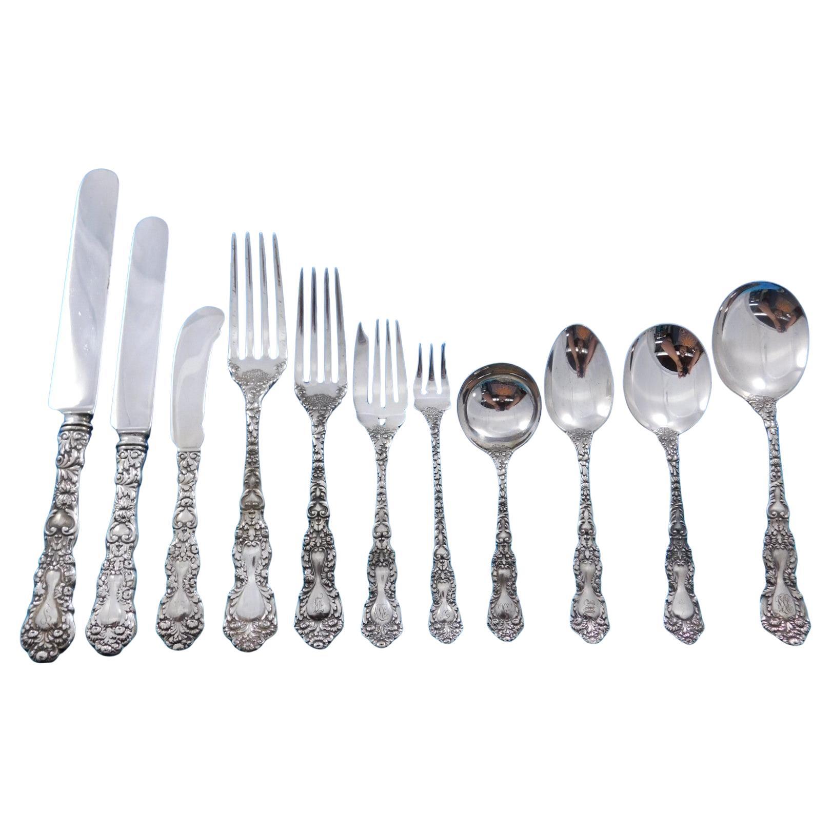 Imperial Chrysanthemum Gorham Sterling Silber Besteck für 8 Personen 168 Stück