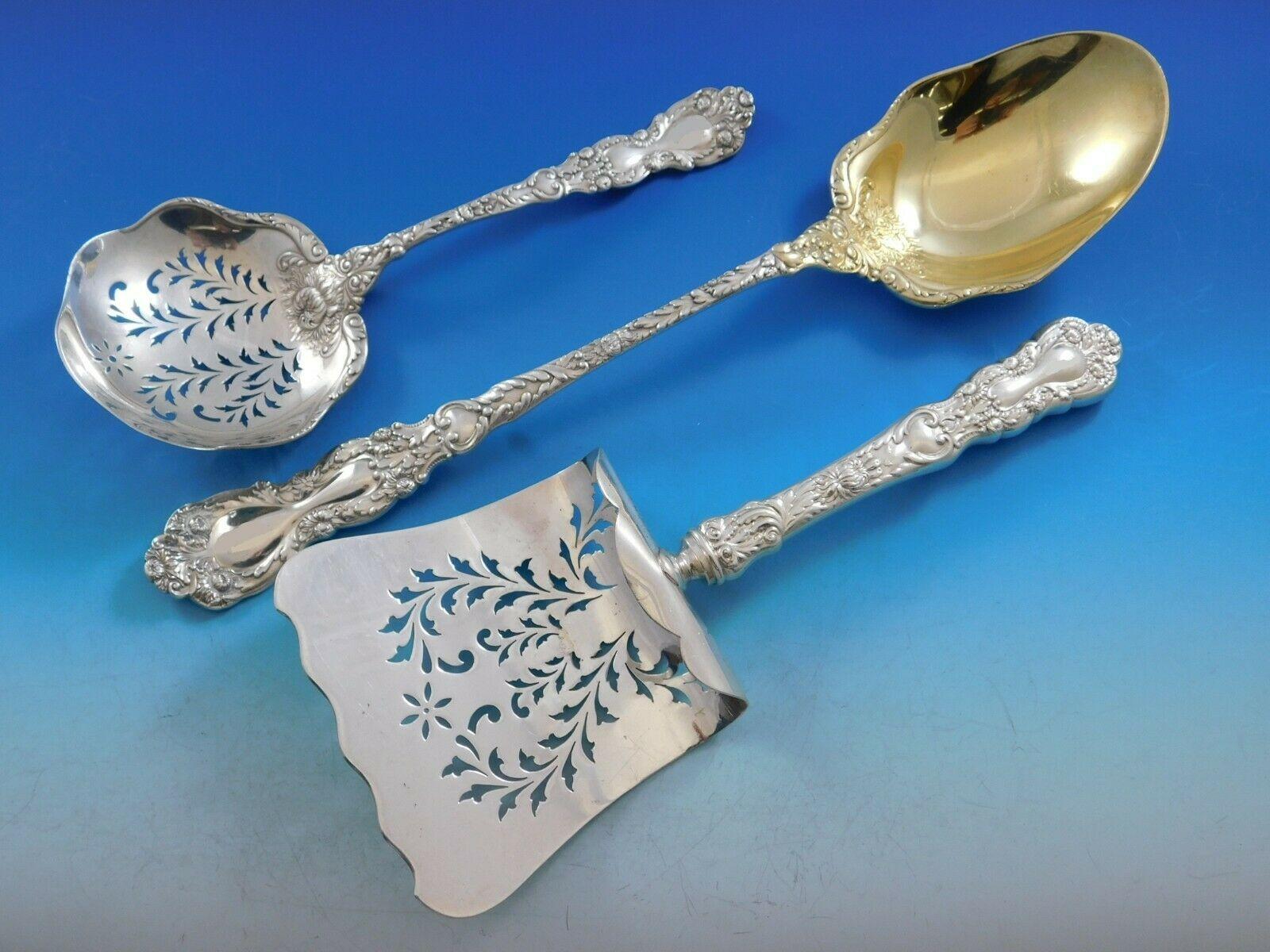 Imperial Chrysanthemum Gorham Sterling Silver Flatware Set Service 105 Pc Chest For Sale 8