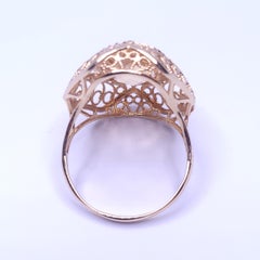 Imperial Citrine Filigree Ring in 14K Yellow Gold Size 9.75