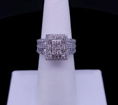 Imperial Cluster Diamond Halo Ring in White Gold