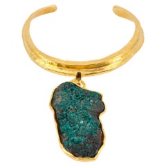 Imperial Collection Necklace - Gold-Plated Bronze with Dioptase