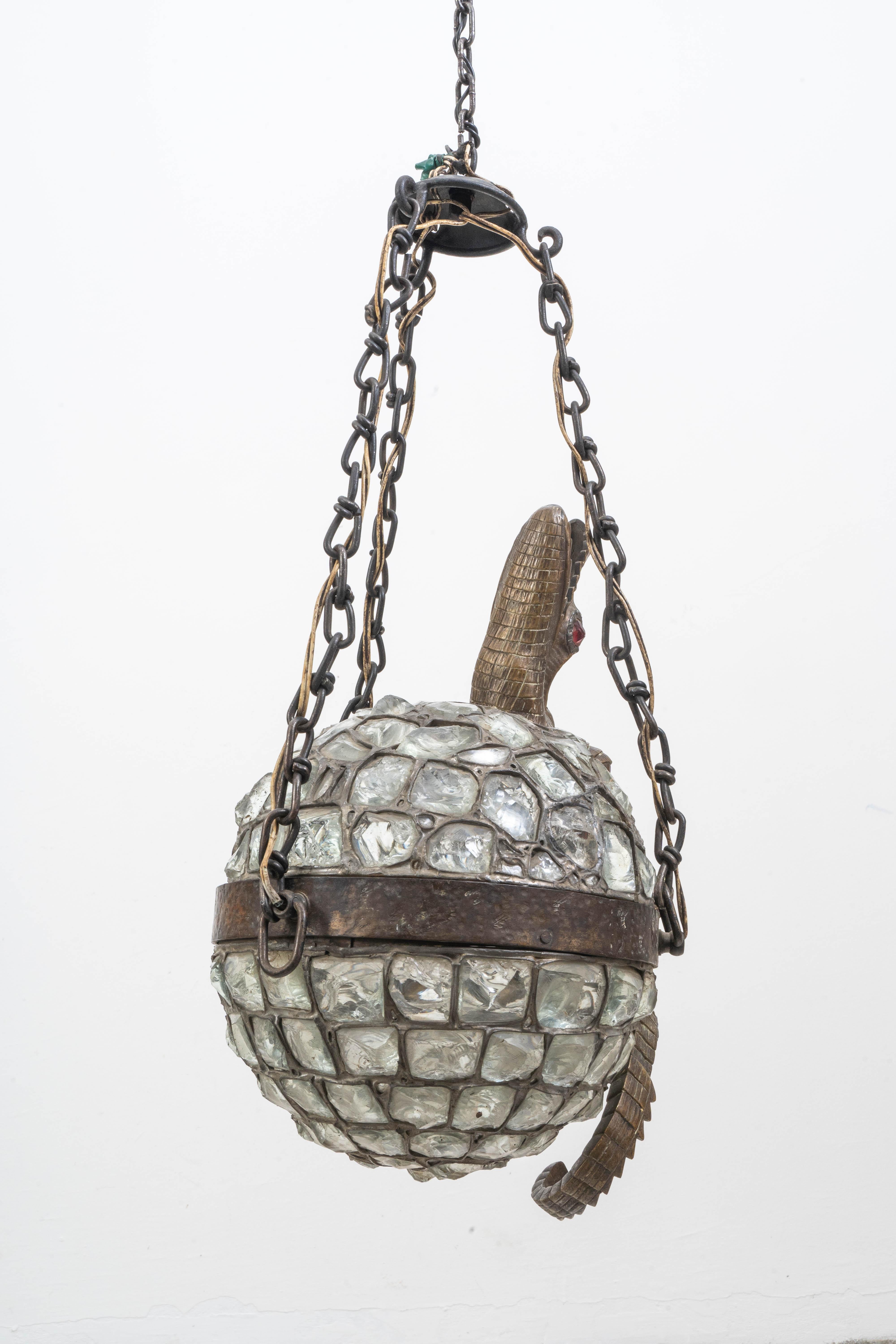 Bronze Imperial Crocodile in Tiffany Technique For Sale
