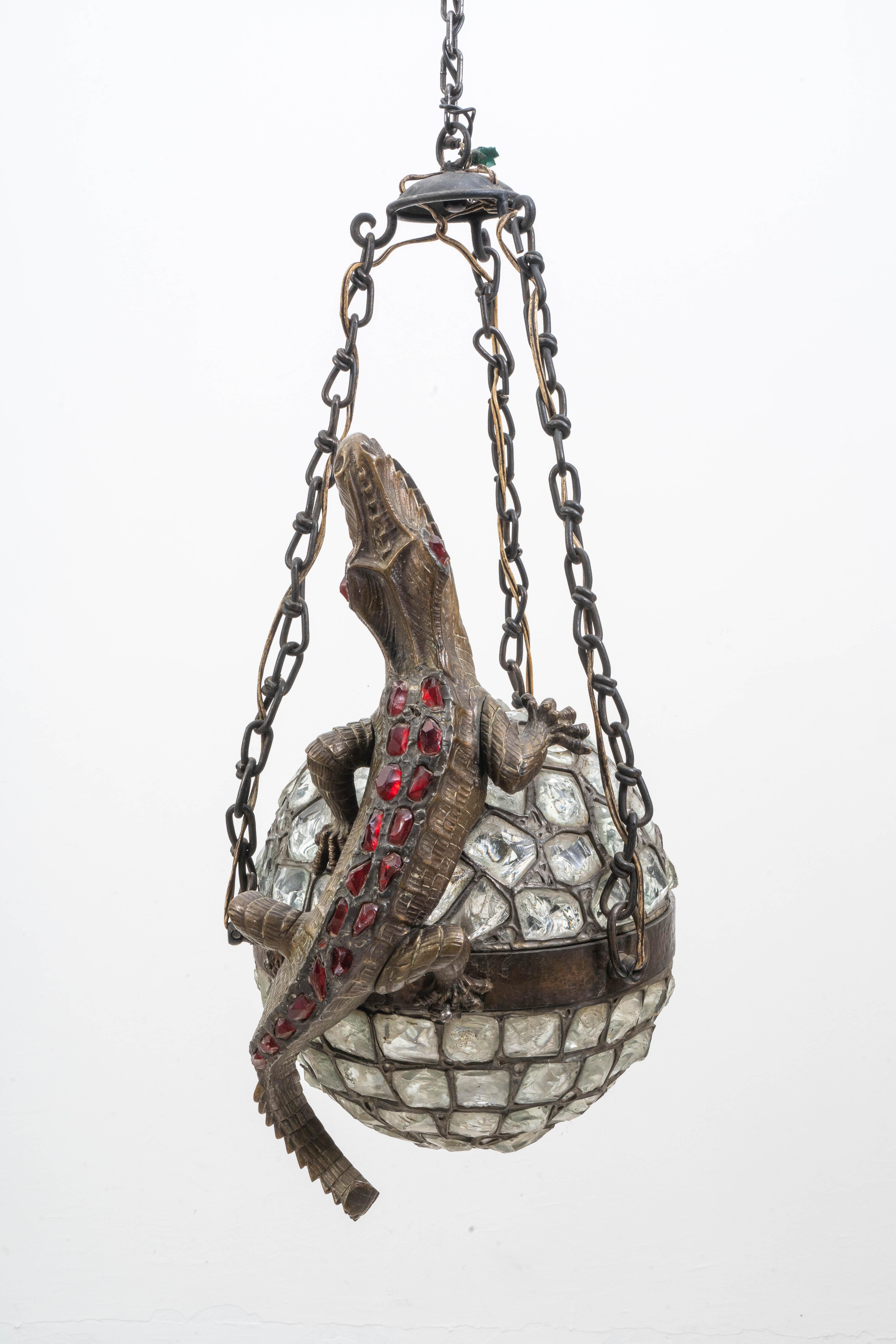 Imperial Crocodile in Tiffany Technique For Sale 1