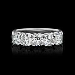 Signature Cushion Diamond Anniversary Ring in 18 Karat White Gold