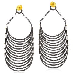 Imperial Diamond Tiered Crescent Earrings