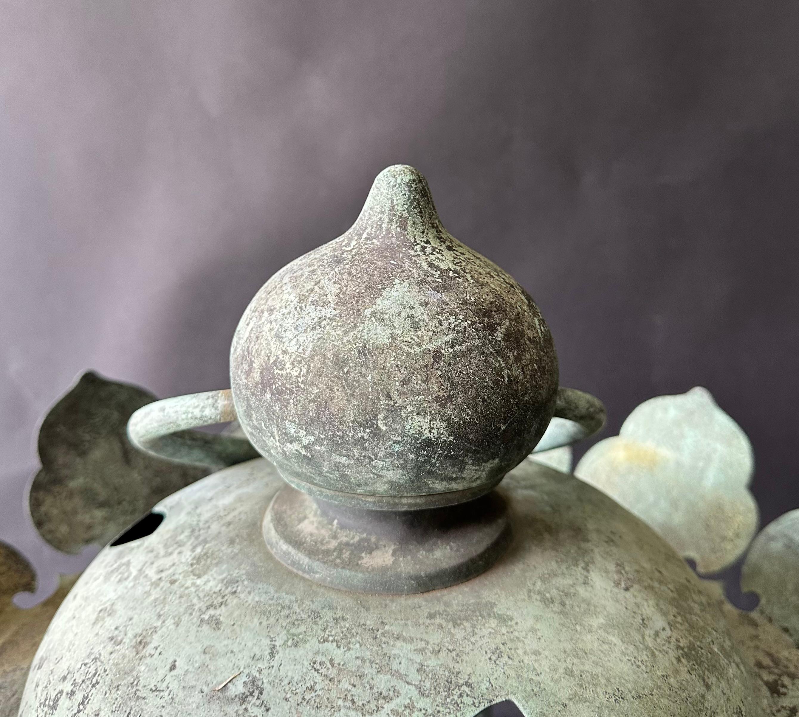 Imperial Edo Period Bronze Temple Lantern 5