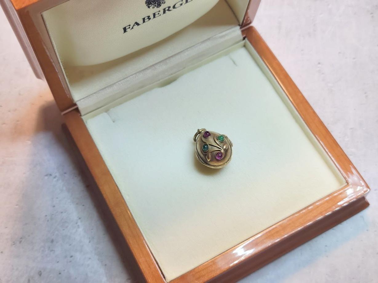 Imperial Egg Locket Pendant With Rubies and Emeralds, Workmaster Theodore Ringe 2