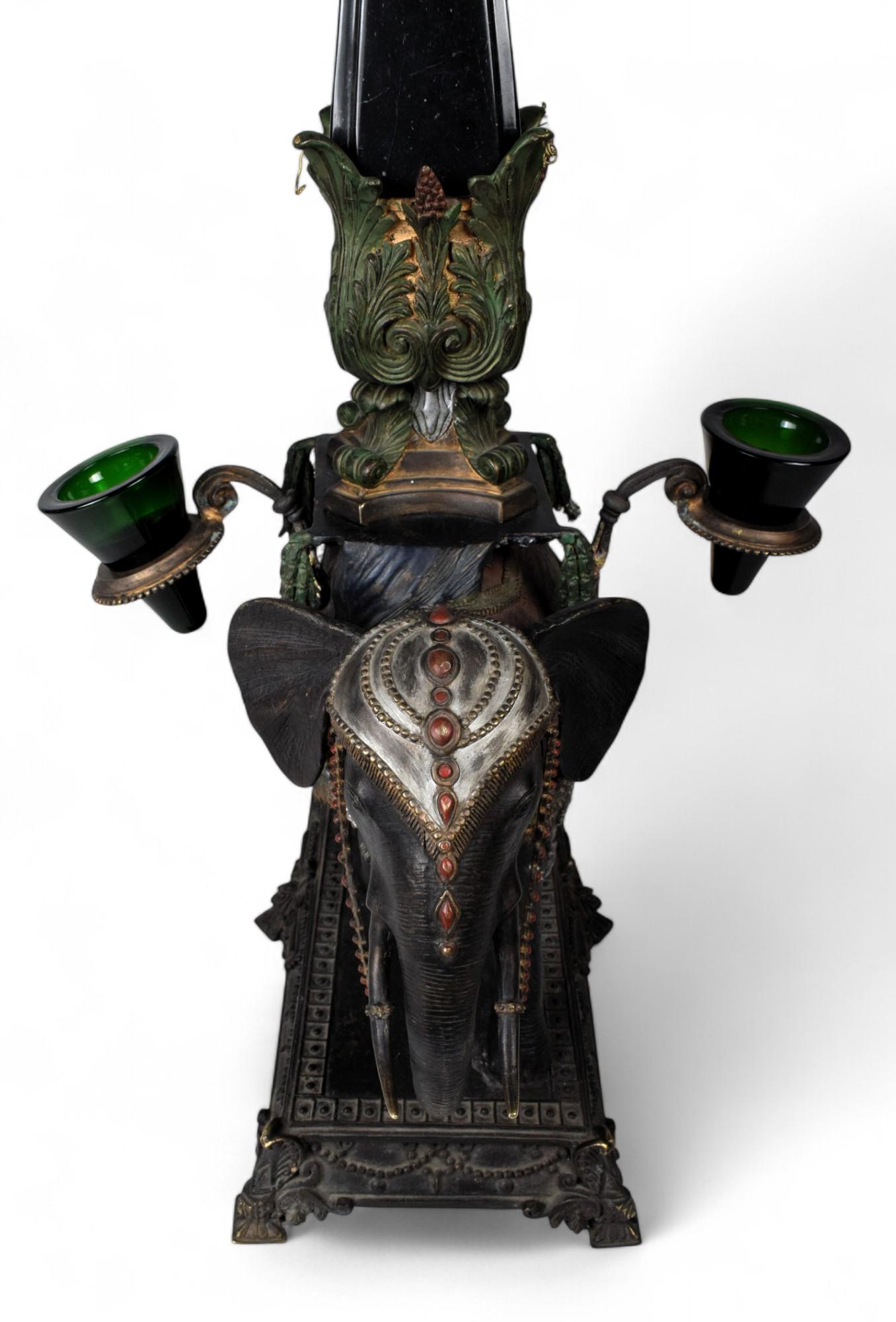 French Imperial Elephant Candelabrum, Early 20th Century For Sale
