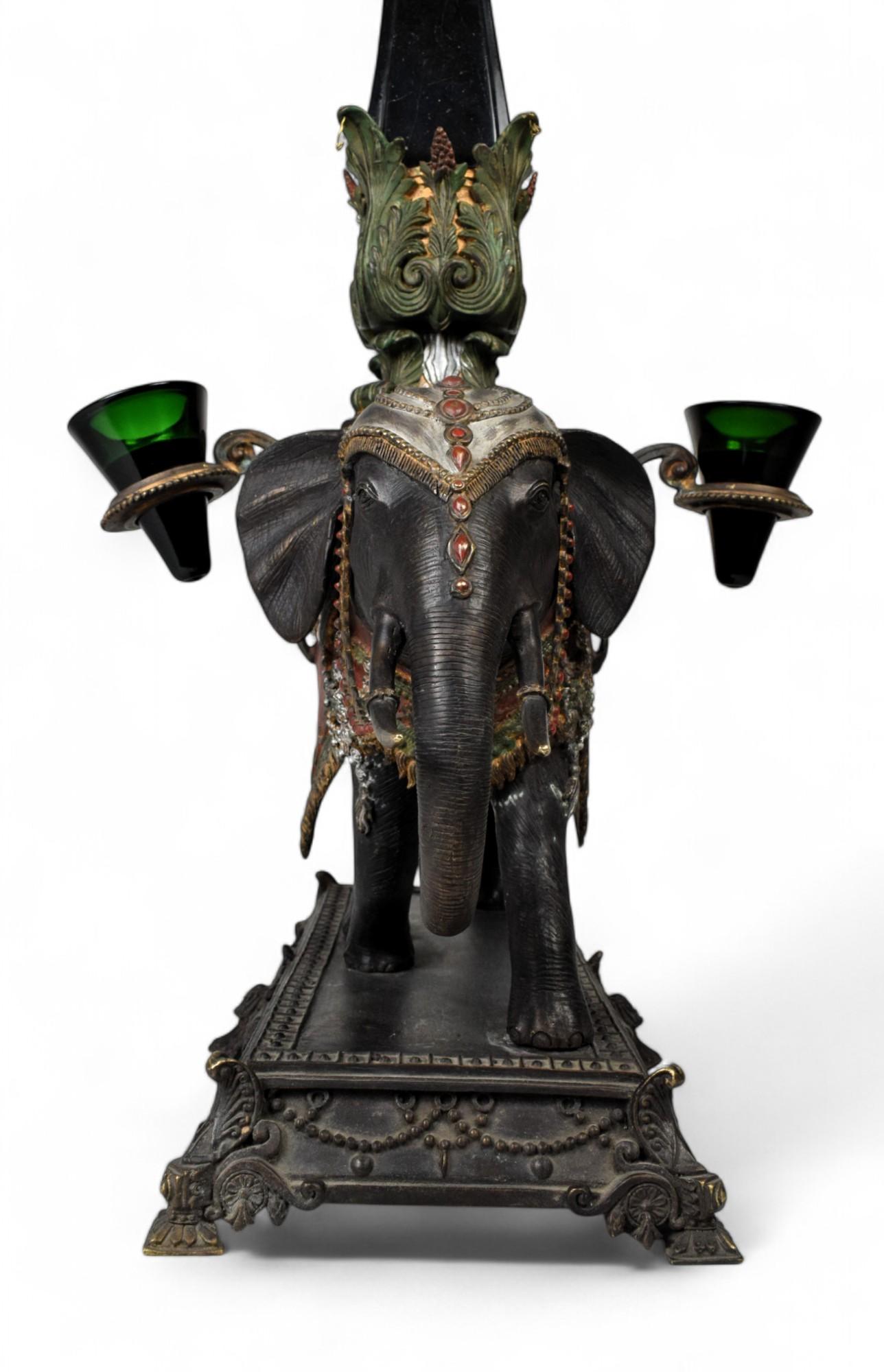 Bronzed Imperial Elephant Candelabrum, Early 20th Century For Sale