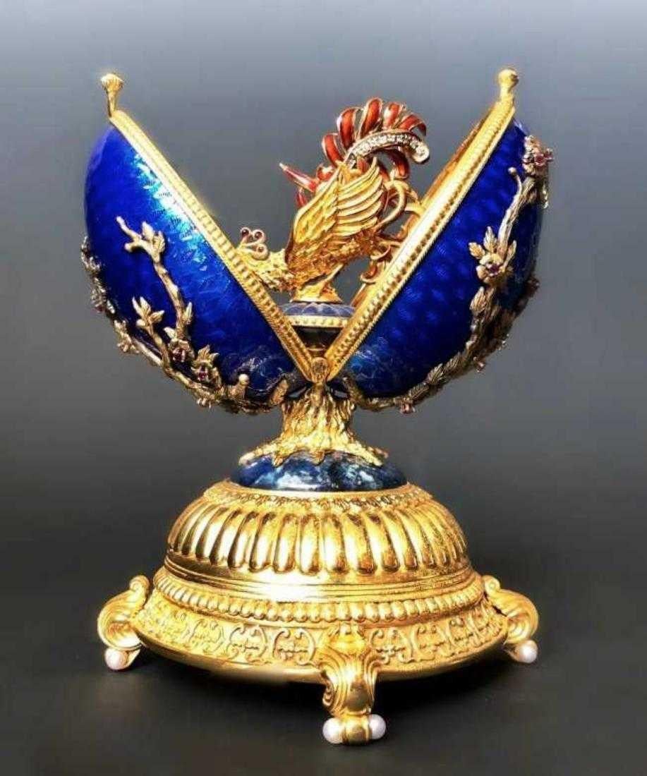 Imperial Faberge 24-Karat Gold over Sterling Silver Musical Egg In Good Condition In Los Angeles, CA