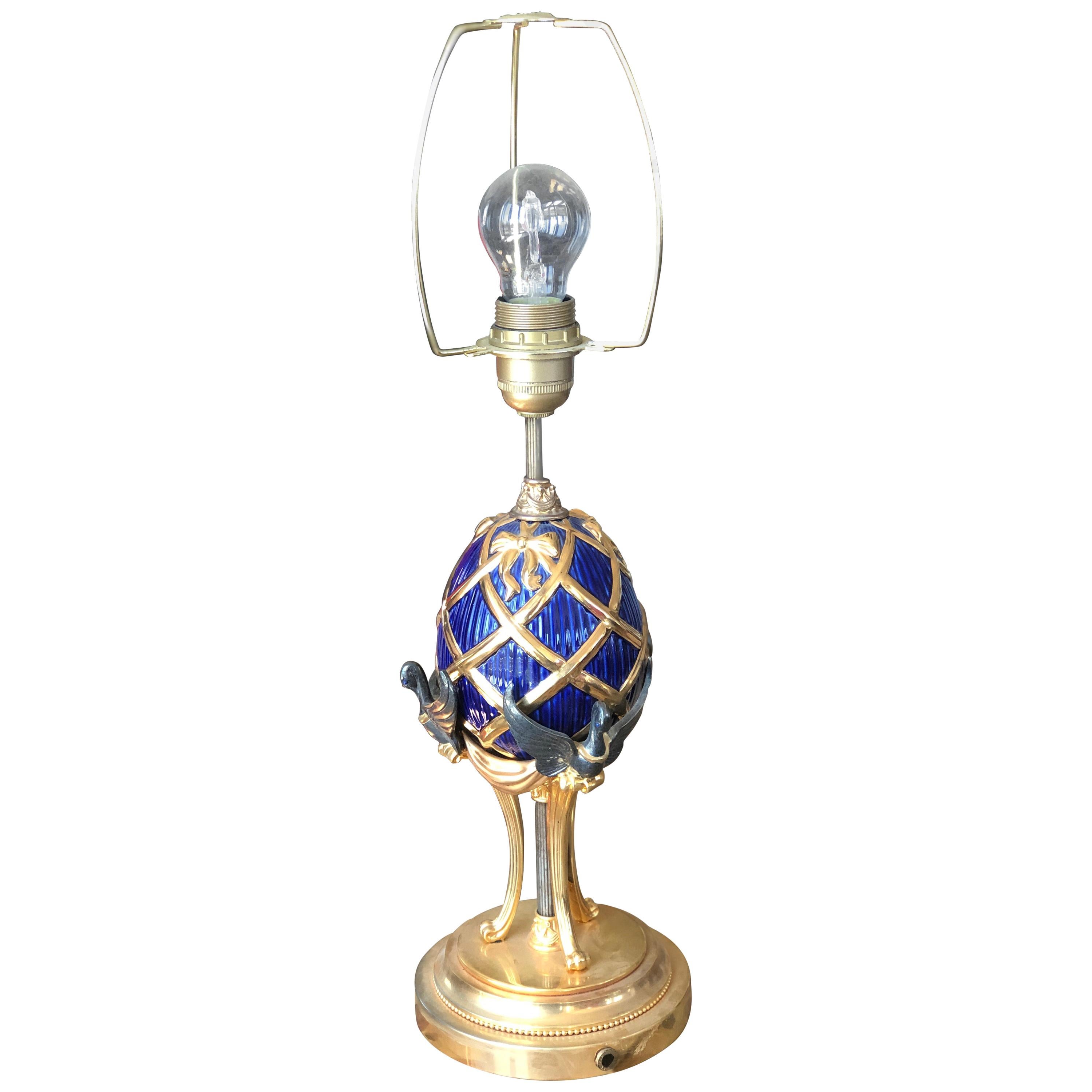 Imperial Faberge Egg Table Lamp by House of Faberge and Franklin Mint