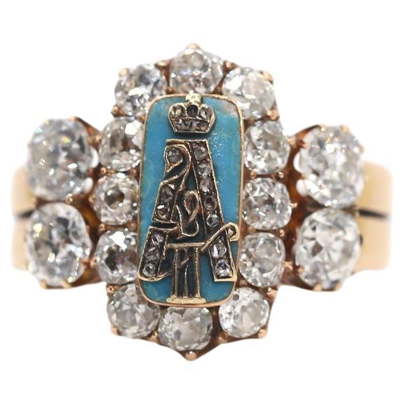 Bague impériale russe en diamant et émail par Michael Perchin pour Fabergé. Créé vers 1885.

Magnifique bague impériale russe d'importance historique, attribuée à Michael Perchin, le célèbre maître d'œuvre de la maison Fabergé, à Saint-Pétersbourg.