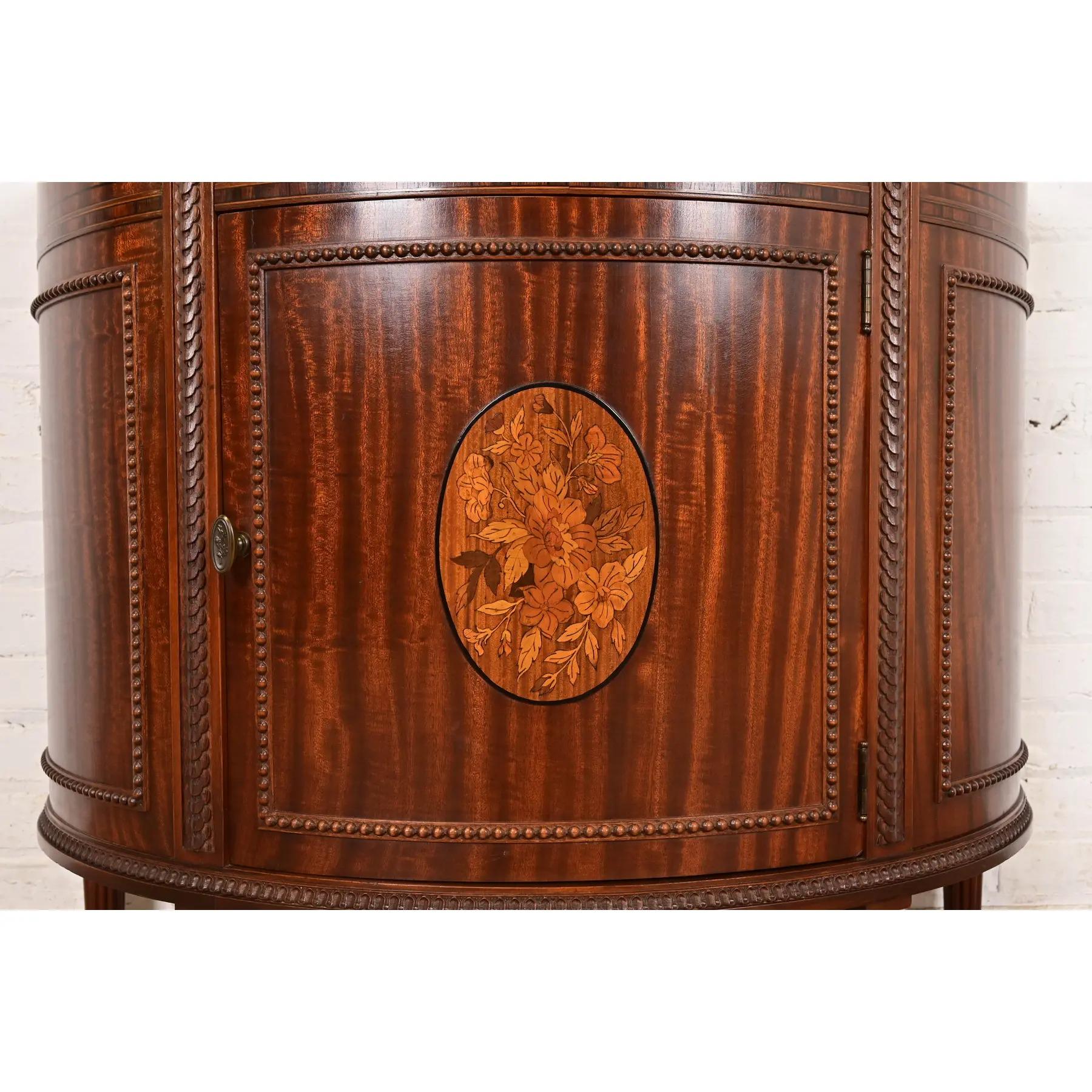 Imperial Furniture French Regency Louis XVI Mahogany Cabinet, Newly Refinished For Sale 4