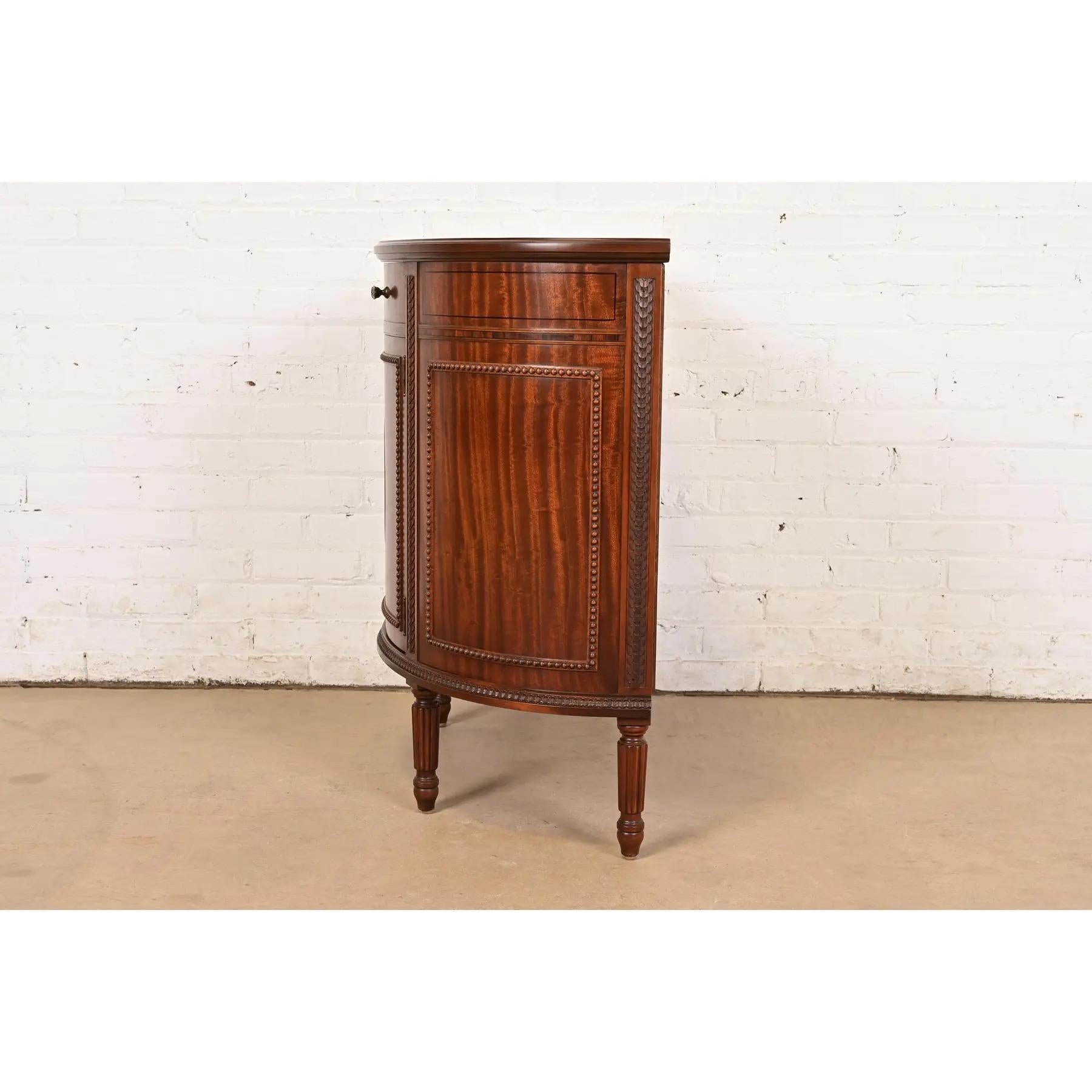 Imperial Furniture French Regency Louis XVI Mahogany Cabinet, Newly Refinished For Sale 7
