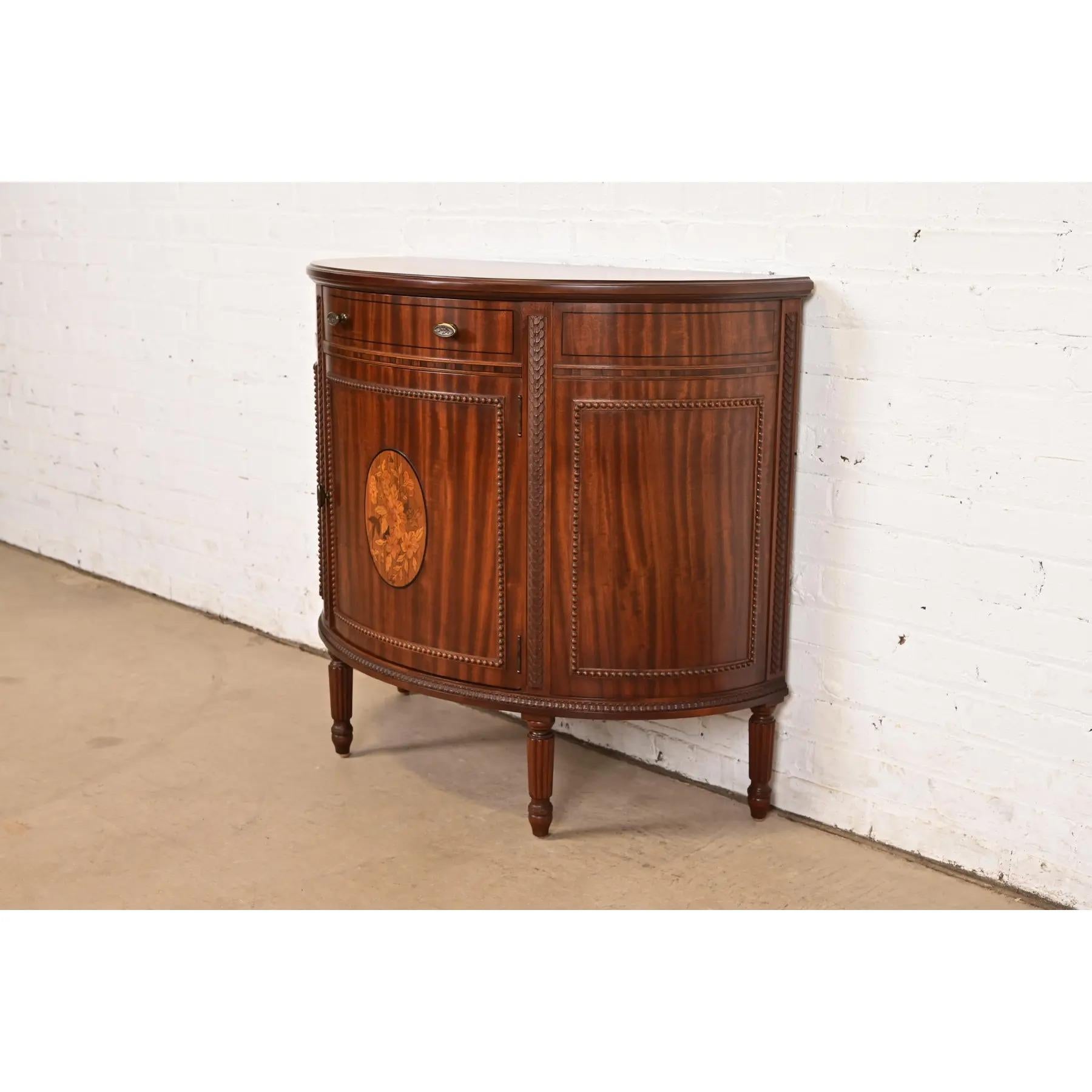 Imperial Furniture French Regency Louis XVI Mahogany Cabinet, Newly Refinished In Good Condition For Sale In South Bend, IN