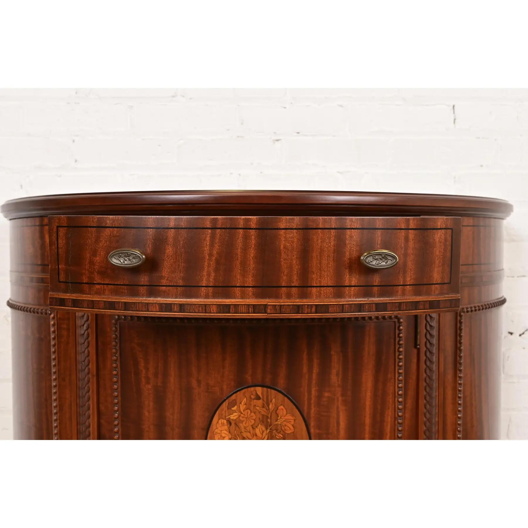 Imperial Furniture French Regency Louis XVI Mahogany Cabinet, Newly Refinished For Sale 2