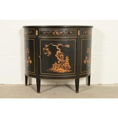 Imperial Furniture Grand Rapids French Regency Chinoiserie Demilune Cabinet