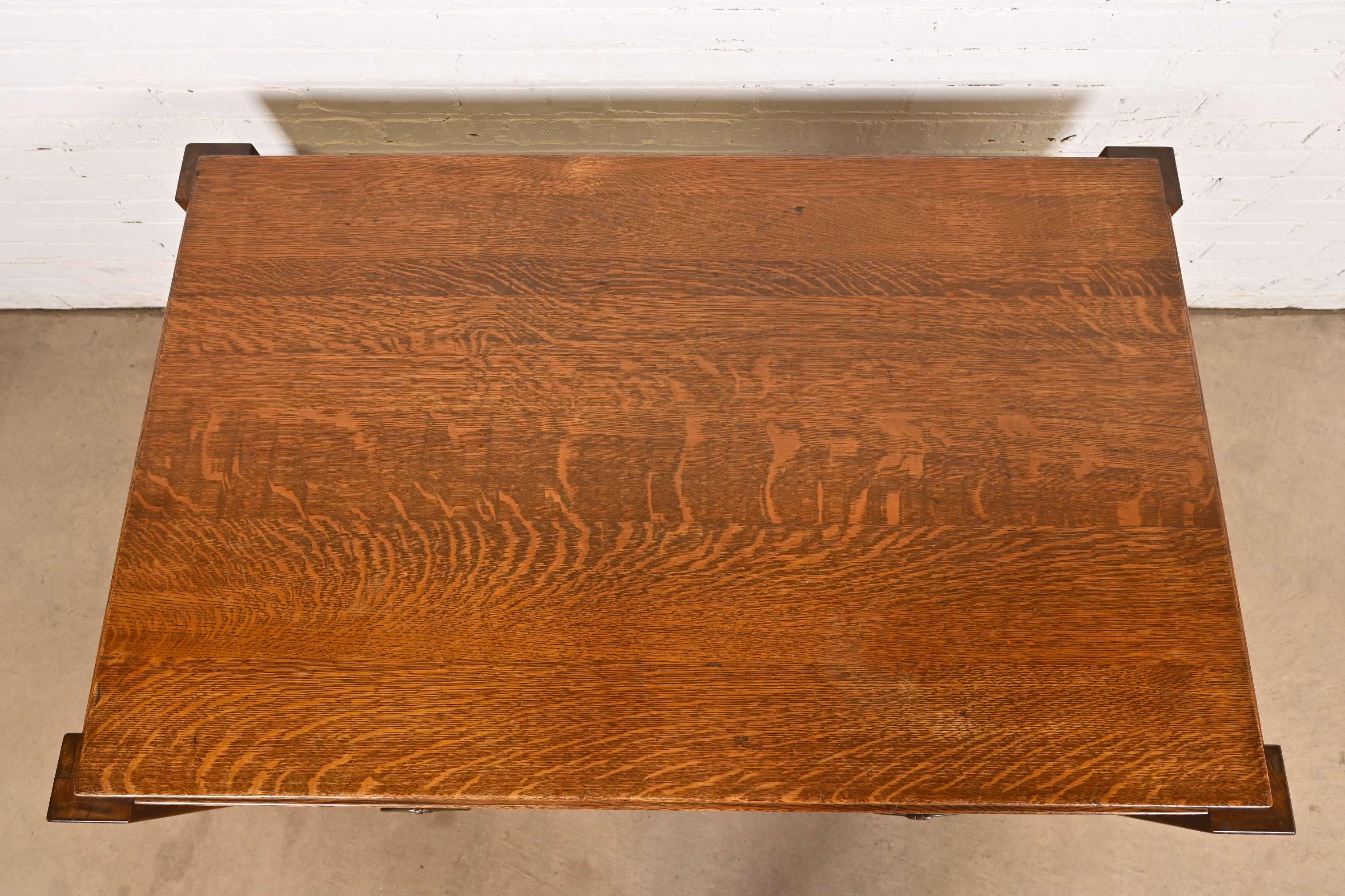 Imperial Furniture Grand Rapids Mission Oak Arts & Crafts Writing Desk For Sale 3
