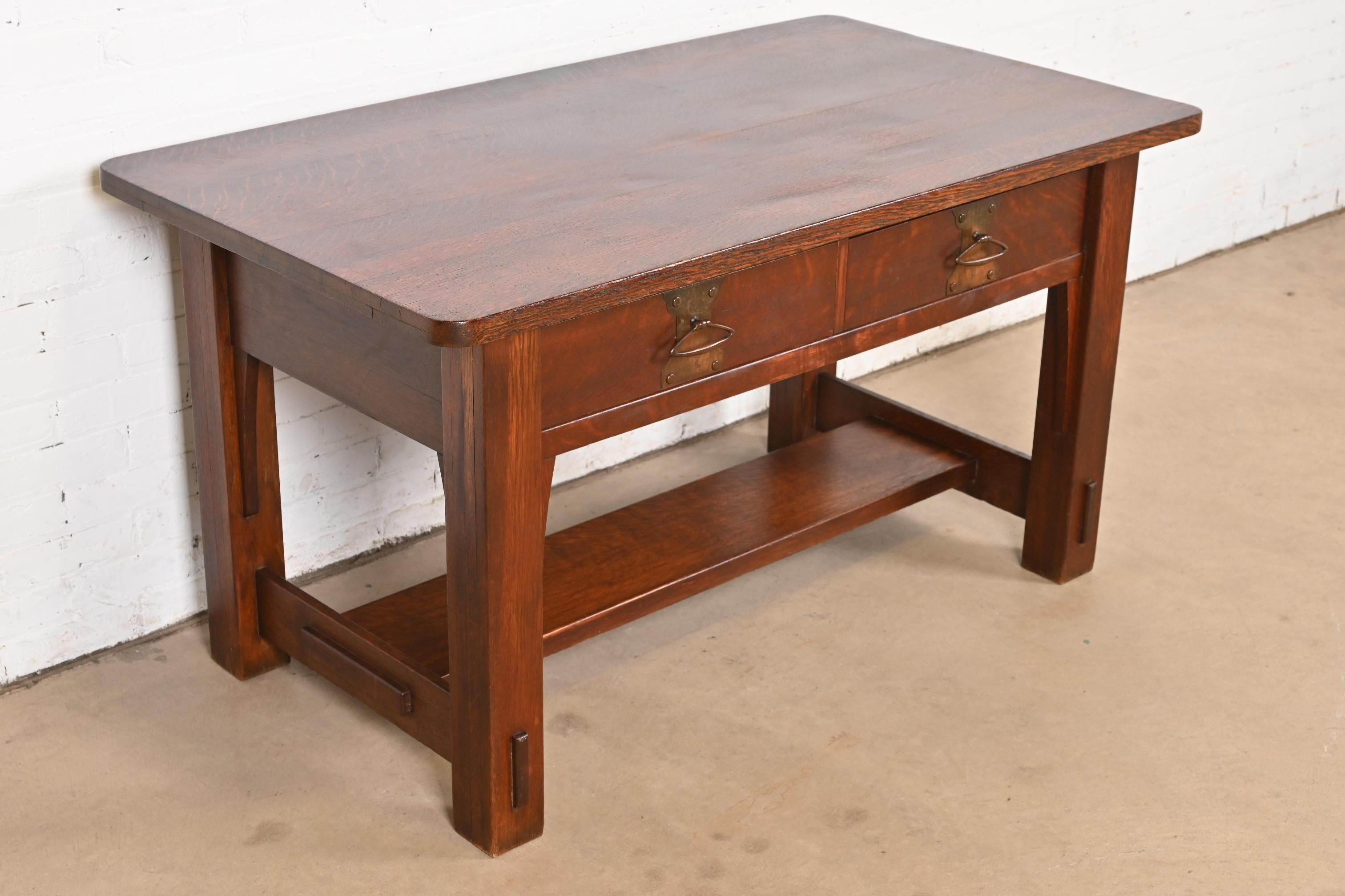 Imperial Furniture Grand Rapids Mission Oak Arts & Crafts Schreibtisch im Zustand „Gut“ im Angebot in South Bend, IN