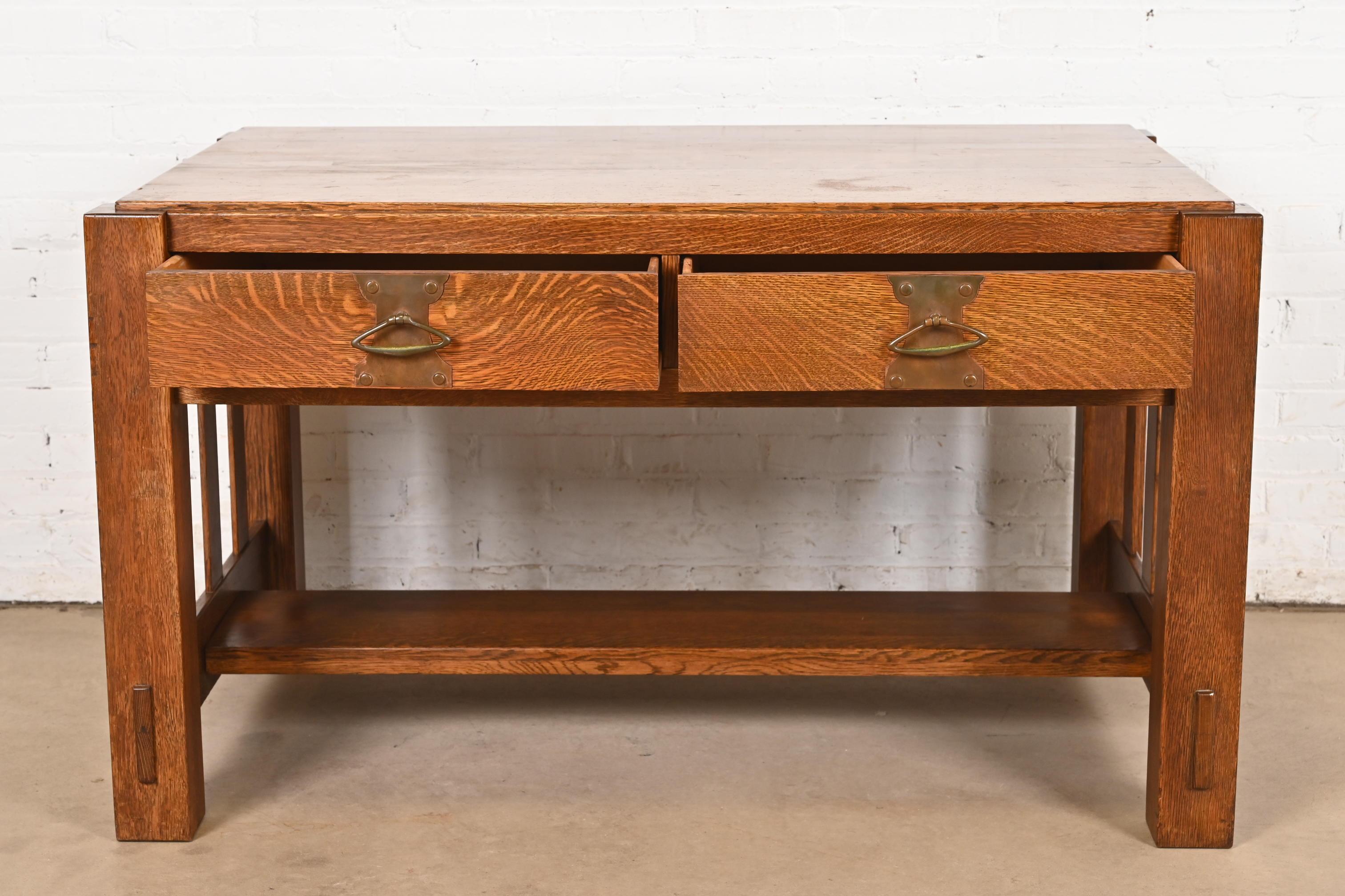 20th Century Imperial Furniture Grand Rapids Mission Oak Arts & Crafts Writing Desk For Sale